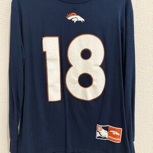 Denver Broncos Manning Majestic Navy Blue Long Sleeve